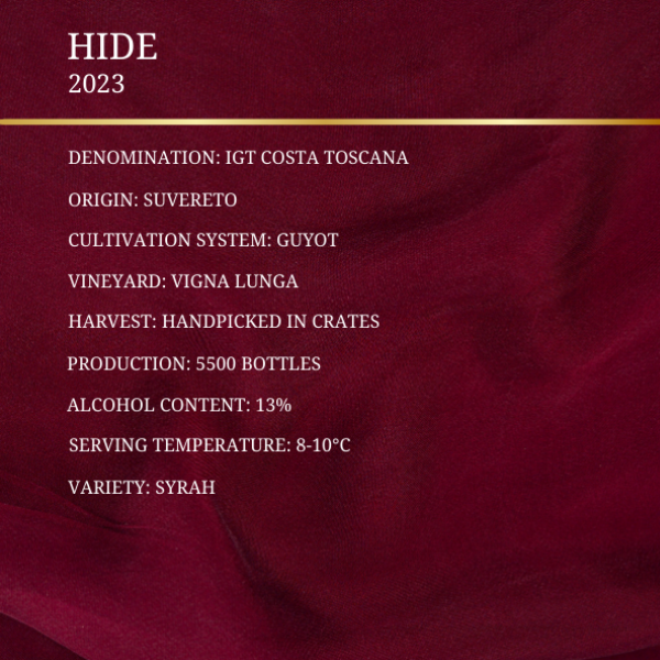 3 Bottle of Hide IGT Costa Toscana Syrah 2017