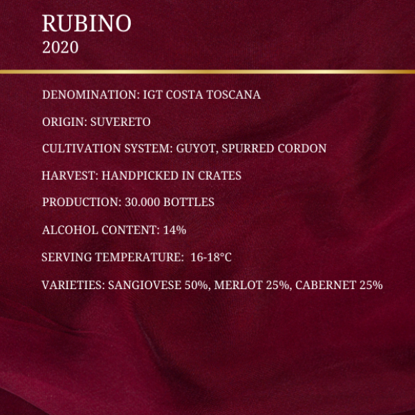 3 Bottle of Rubino IGT Costa Toscana 2020